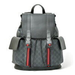 Gucci GG Supreme Backpack Black Gray Red